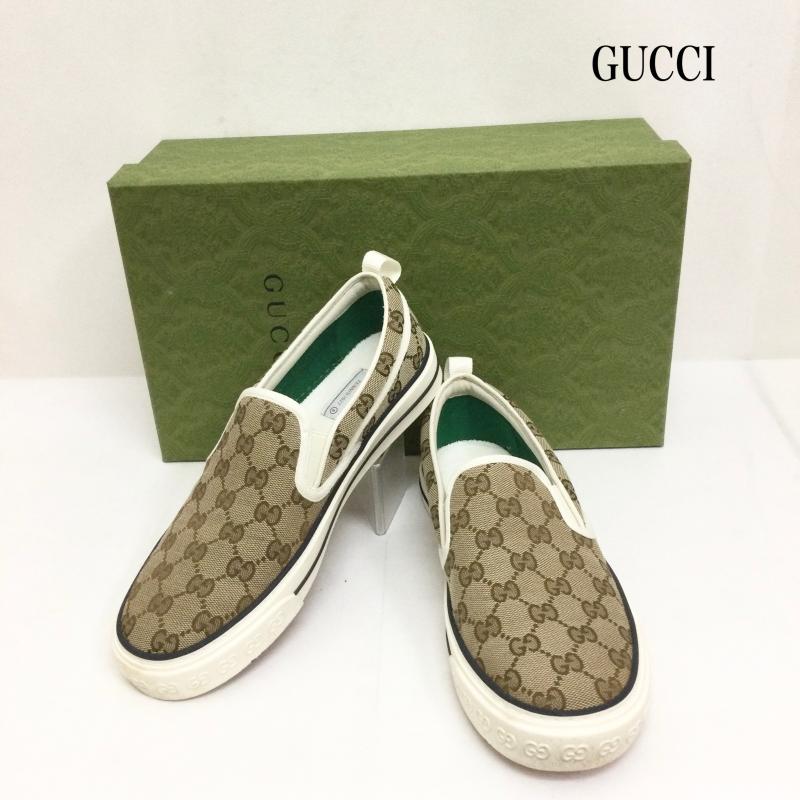 グッチ GUCCI スニーカー スニーカー GUCCI TENNIS 1977 GGキャンバス スリッポン 23.0cm 総柄 ベージュ / ベージュ / beige レディース USED 古着 中古 50166945