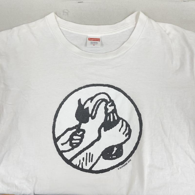 シュプリーム Supreme Tシャツ 半袖 USA製 18ss Molotov Tee モロトフ カクテル グラフィック プリント Tシャツ カットソー M 白 / ホワイト / white メンズ USED 古着 中古 50166948