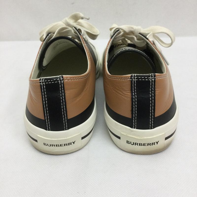 バーバリー BURBERRY スニーカー スニーカー burberry チェックプリントレザースニーカー UK：6 チェック 白 / ホワイト / white X 黒 / ブラック / black X 茶 / ブラウン / brown レディース USED 古着 中古 50166951