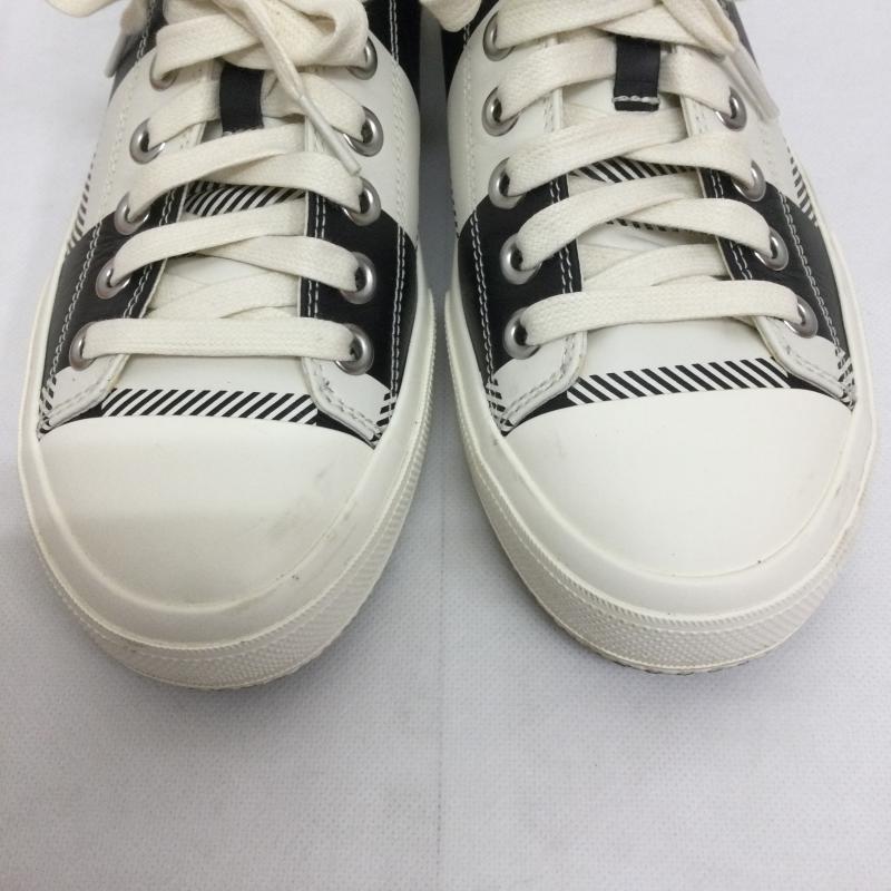 バーバリー BURBERRY スニーカー スニーカー burberry チェックプリントレザースニーカー UK：6 チェック 白 / ホワイト / white X 黒 / ブラック / black X 茶 / ブラウン / brown レディース USED 古着 中古 50166951
