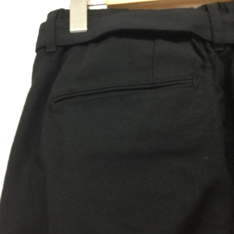 カズユキクマガイアタッチメント KAZUYUKI KUMAGAI ATTACHMENT パンツ スラックス KP03-004 シャンブレーギャバ ベルト付 ワイドテーパードパンツ 1 無地 黒 / ブラック / black メンズ USED 古着 中古 50166960