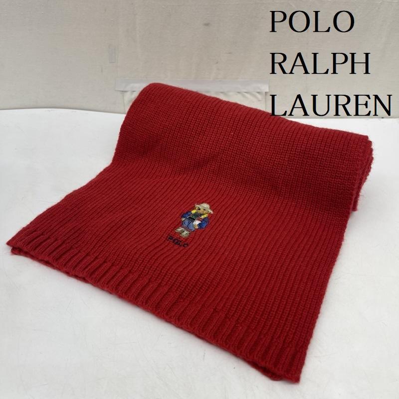 ポロラルフローレン POLO RALPH LAUREN マフラー マフラー ポロベア Polo Bear リブニット マフラー - 赤 / レッド / red メンズ USED 古着 中古 50166961
