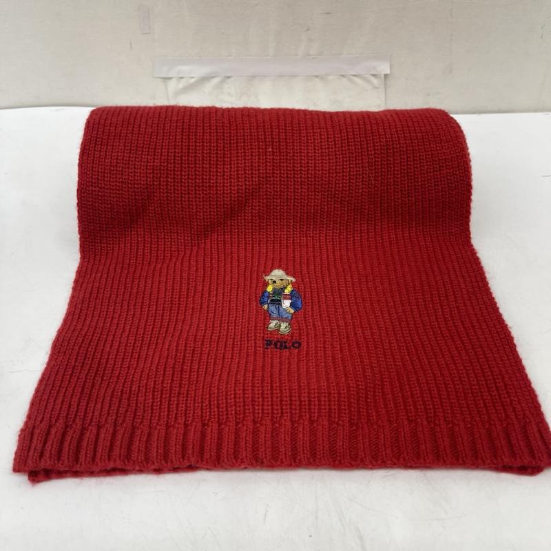 ポロラルフローレン POLO RALPH LAUREN マフラー マフラー ポロベア Polo Bear リブニット マフラー - 赤 / レッド / red メンズ USED 古着 中古 50166961