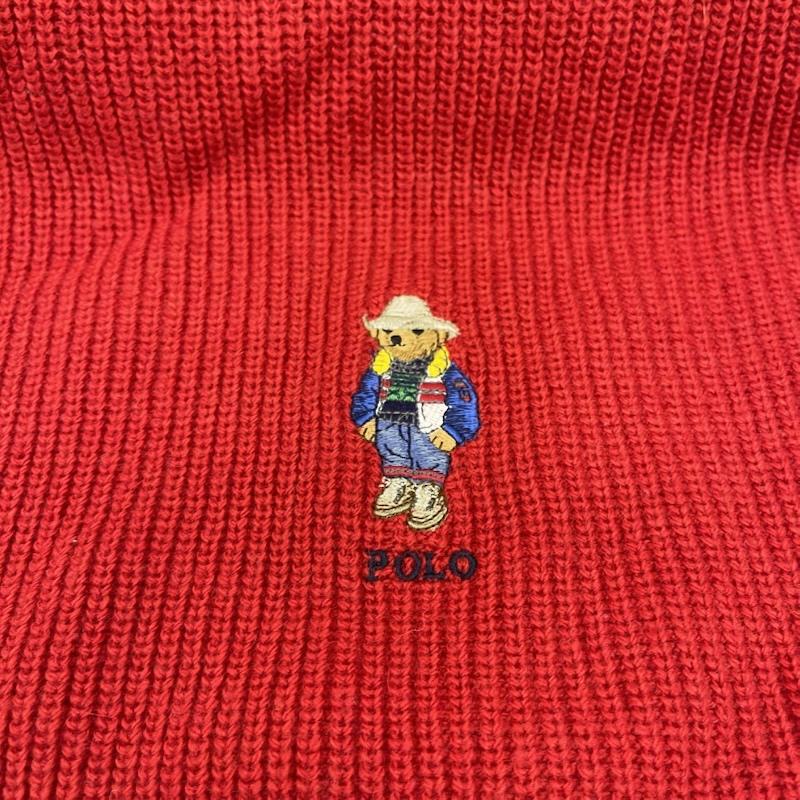 ポロラルフローレン POLO RALPH LAUREN マフラー マフラー ポロベア Polo Bear リブニット マフラー - 赤 / レッド / red メンズ USED 古着 中古 50166961