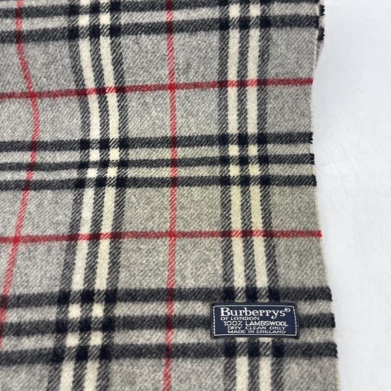 バーバリー BURBERRY マフラー マフラー ノバチェック ウール マフラー イングランド製 - 灰 / グレー / gray メンズ USED 古着 中古 50166962