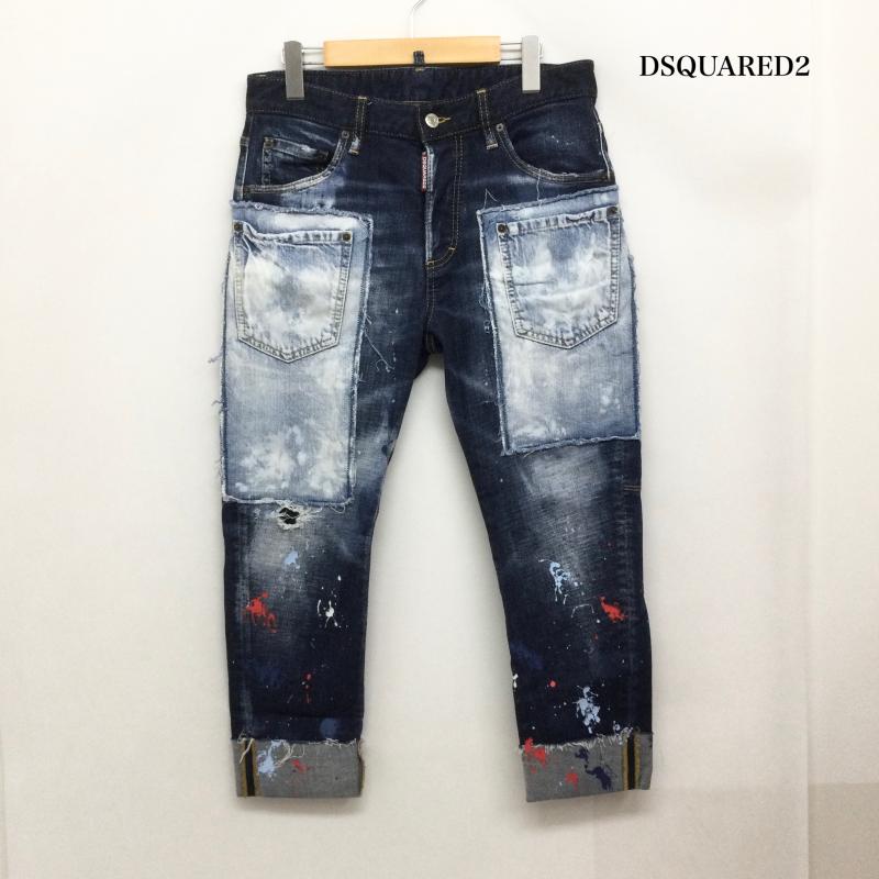 ディースクエアード2 DSQUARED2 パンツ デニム、ジーンズ dsquared2 デニム 再構築　ダメージ　ペンキ加工 44 インディゴ / インディゴ / Indigo メンズ USED 古着 中古 50166966
