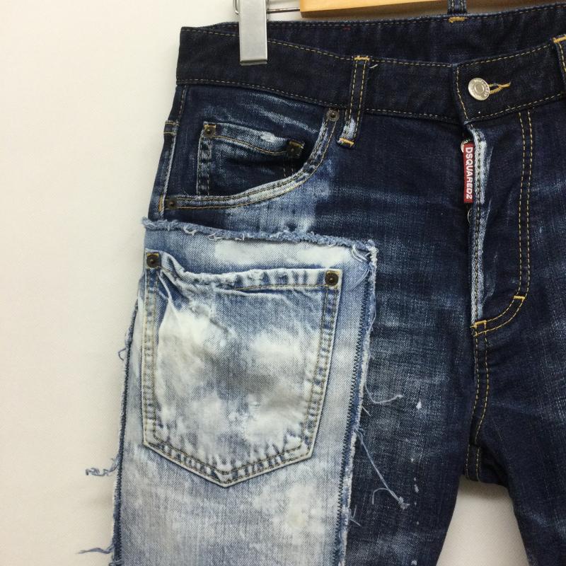 ディースクエアード2 DSQUARED2 パンツ デニム、ジーンズ dsquared2 デニム 再構築　ダメージ　ペンキ加工 44 インディゴ / インディゴ / Indigo メンズ USED 古着 中古 50166966