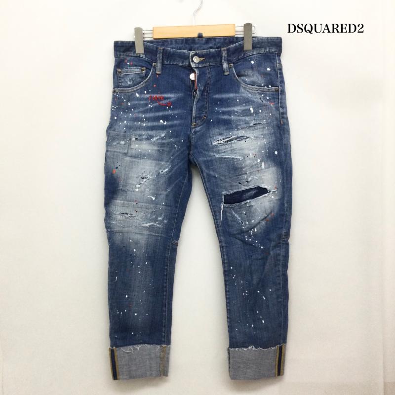 ディースクエアード2 DSQUARED2 パンツ デニム、ジーンズ dsquared2 デニム ダメージ　ペンキ加工 44 インディゴ / インディゴ / Indigo メンズ USED 古着 中古 50166967