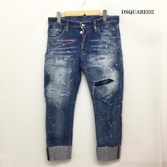 ディースクエアード2 DSQUARED2 パンツ デニム、ジーンズ dsquared2 デニム ダメージ　ペンキ加工 44 インディゴ / インディゴ / Indigo メンズ USED 古着 中古 50166967