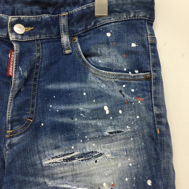 ディースクエアード2 DSQUARED2 パンツ デニム、ジーンズ dsquared2 デニム ダメージ　ペンキ加工 44 インディゴ / インディゴ / Indigo メンズ USED 古着 中古 50166967