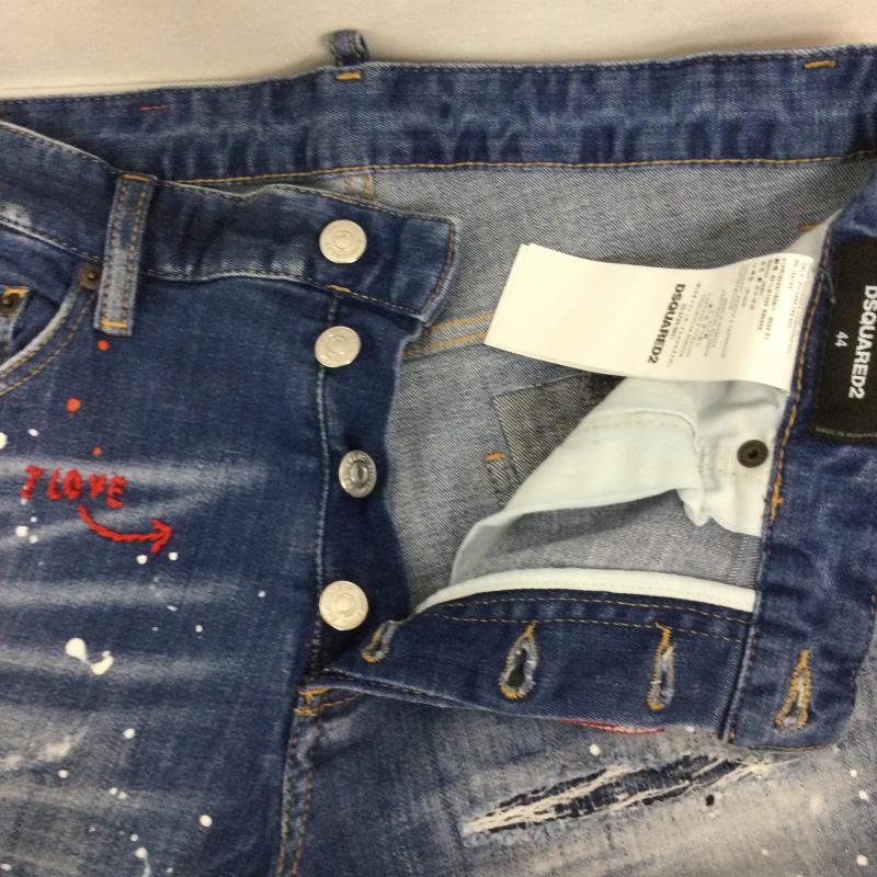 ディースクエアード2 DSQUARED2 パンツ デニム、ジーンズ dsquared2 デニム ダメージ　ペンキ加工 44 インディゴ / インディゴ / Indigo メンズ USED 古着 中古 50166967