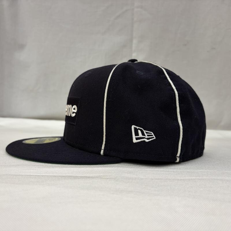シュプリーム Supreme 帽子 キャップ × NEW ERA 59FIFTY Box Logo Piping ボックスロゴ パイピング ベースボールキャップ - ロゴ、文字 紺 / ネイビー / navy メンズ USED 古着 中古 50166968