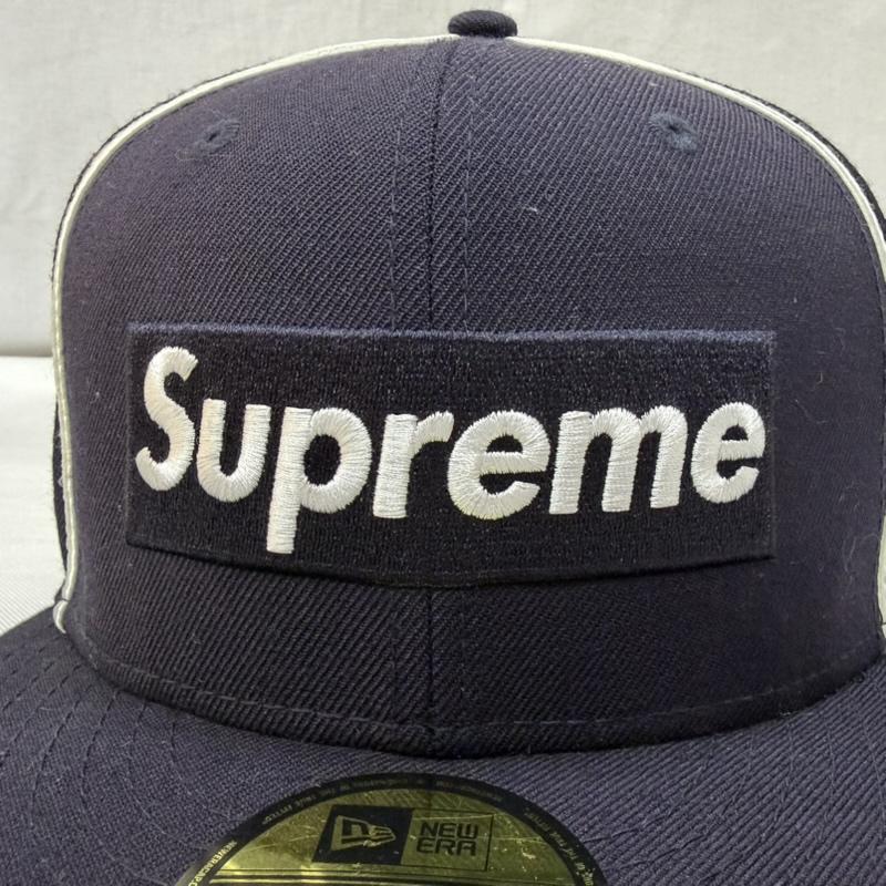 シュプリーム Supreme 帽子 キャップ × NEW ERA 59FIFTY Box Logo Piping ボックスロゴ パイピング ベースボールキャップ - ロゴ、文字 紺 / ネイビー / navy メンズ USED 古着 中古 50166968