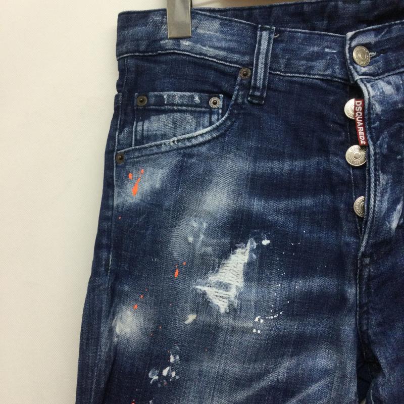 ディースクエアード2 DSQUARED2 パンツ デニム、ジーンズ dsquared2 デニム ダメージ　ペンキ加工 44 インディゴ / インディゴ / Indigo メンズ USED 古着 中古 50166970