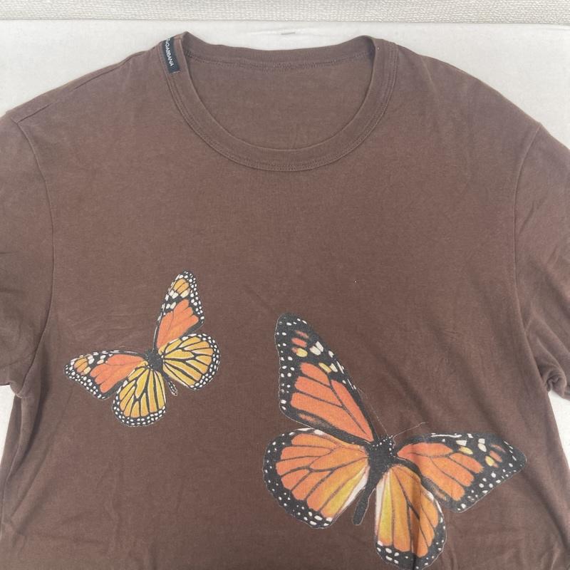 ドルチェアンドガッバーナ DOLCE&GABBANA Tシャツ 半袖 イタリア製 バタフライ 蝶々 グラフィック プリント ブラウン Tシャツ カットソー 茶 / ブラウン / brown メンズ USED 古着 中古 50166972
