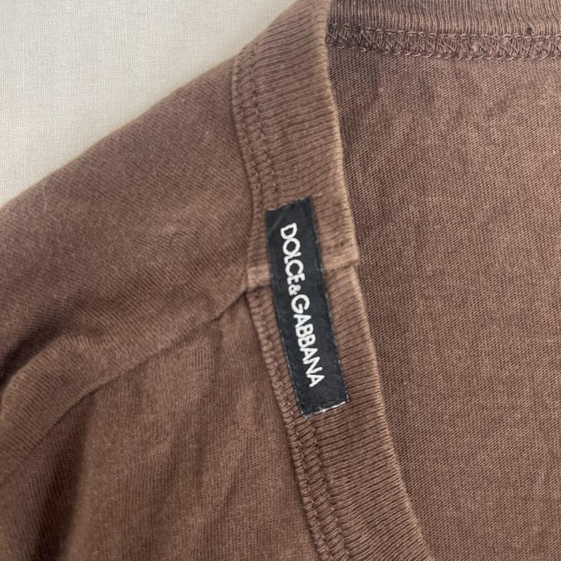 ドルチェアンドガッバーナ DOLCE&GABBANA Tシャツ 半袖 イタリア製 バタフライ 蝶々 グラフィック プリント ブラウン Tシャツ カットソー 茶 / ブラウン / brown メンズ USED 古着 中古 50166972