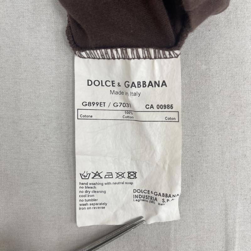 ドルチェアンドガッバーナ DOLCE&GABBANA Tシャツ 半袖 イタリア製 バタフライ 蝶々 グラフィック プリント ブラウン Tシャツ カットソー 茶 / ブラウン / brown メンズ USED 古着 中古 50166972