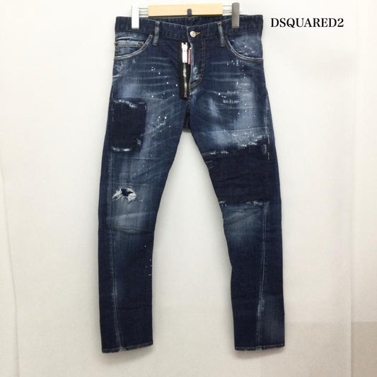 ディースクエアード2 DSQUARED2 パンツ デニム、ジーンズ dsquared2 デニム ダメージ　ペンキ加工 46 インディゴ / インディゴ / Indigo メンズ USED 古着 中古 50166976