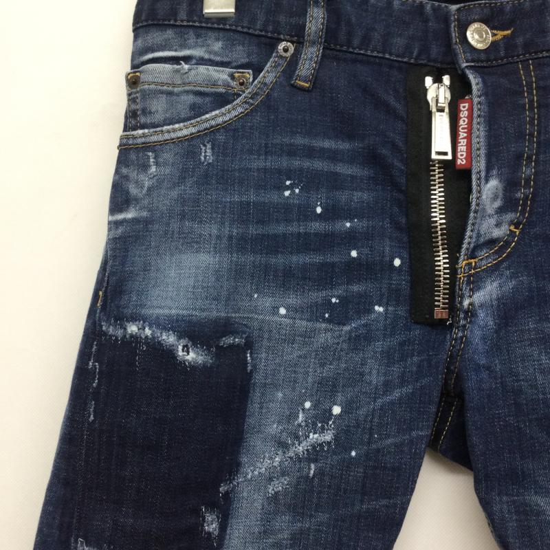 ディースクエアード2 DSQUARED2 パンツ デニム、ジーンズ dsquared2 デニム ダメージ　ペンキ加工 46 インディゴ / インディゴ / Indigo メンズ USED 古着 中古 50166976