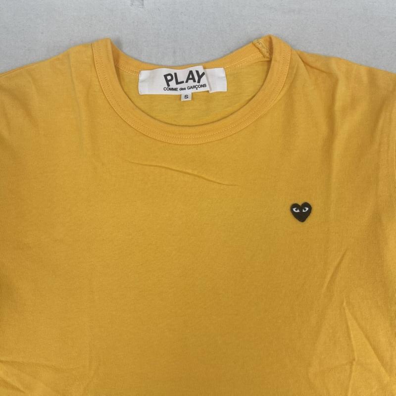 プレイコムデギャルソン PLAY COMME des GARCONS Tシャツ 半袖 日本製 ワンポイント ブラックハート ワッペン ロゴ刺繍 半袖 Tシャツ カットソー S 黄 / イエロー / yellow メンズ USED 古着 中古 50166979