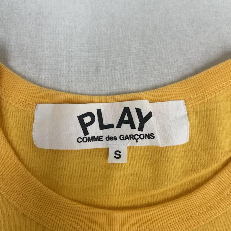 プレイコムデギャルソン PLAY COMME des GARCONS Tシャツ 半袖 日本製 ワンポイント ブラックハート ワッペン ロゴ刺繍 半袖 Tシャツ カットソー S 黄 / イエロー / yellow メンズ USED 古着 中古 50166979