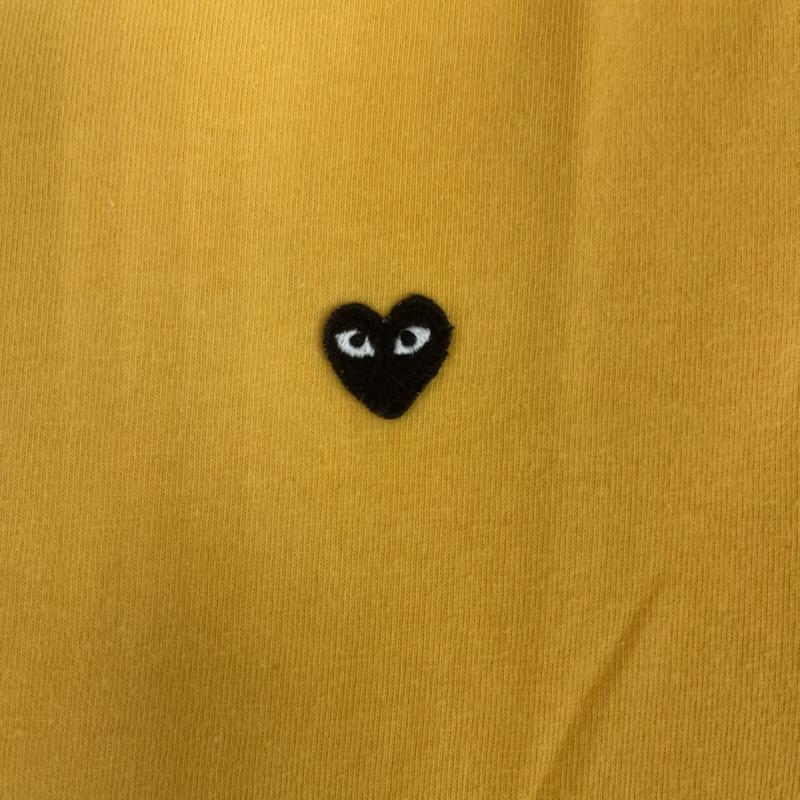 プレイコムデギャルソン PLAY COMME des GARCONS Tシャツ 半袖 日本製 ワンポイント ブラックハート ワッペン ロゴ刺繍 半袖 Tシャツ カットソー S 黄 / イエロー / yellow メンズ USED 古着 中古 50166979