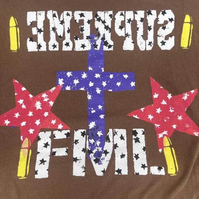 シュプリーム Supreme Tシャツ 半袖 26ss FML Tee クロス スター 弾丸 マルチグラフィック プリント Tシャツ カットソ XL 茶 / ブラウン / brown メンズ USED 古着 中古 50166982