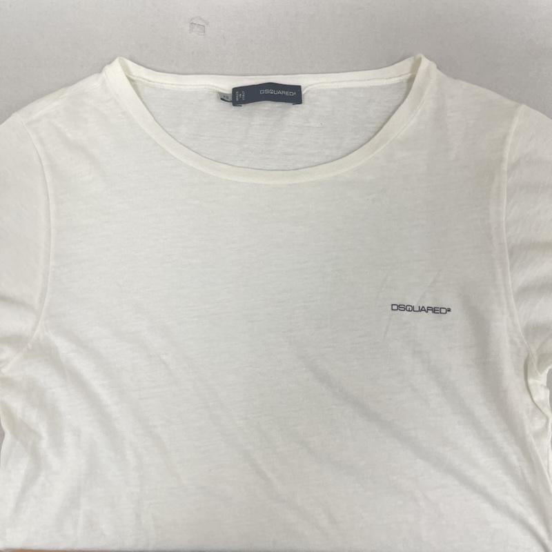 ディースクエアード DSQUARED2 Tシャツ 半袖 イタリア製 ワンポイント 胸ロゴ スプラッシュ ペイント グラデーション 半袖 Tシャツ カットソー XS 白 / ホワイト / white メンズ USED 古着 中古 50166988
