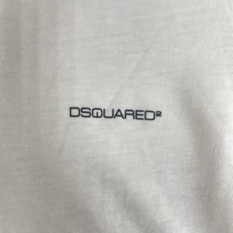 ディースクエアード DSQUARED2 Tシャツ 半袖 イタリア製 ワンポイント 胸ロゴ スプラッシュ ペイント グラデーション 半袖 Tシャツ カットソー XS 白 / ホワイト / white メンズ USED 古着 中古 50166988