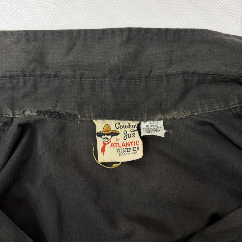 ヴィンテージ VINTAGE シャツ、ブラウス 長袖 Cowboy Joe by ATLANTIC ウエスタンシャツ 薔薇刺繍 ローズ made in usa M 無地 X 刺繍 ダークグレー / ダークグレー / メンズ USED 古着 中古 50166989