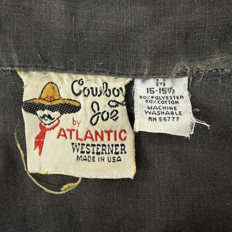 ヴィンテージ VINTAGE シャツ、ブラウス 長袖 Cowboy Joe by ATLANTIC ウエスタンシャツ 薔薇刺繍 ローズ made in usa M 無地 X 刺繍 ダークグレー / ダークグレー / メンズ USED 古着 中古 50166989
