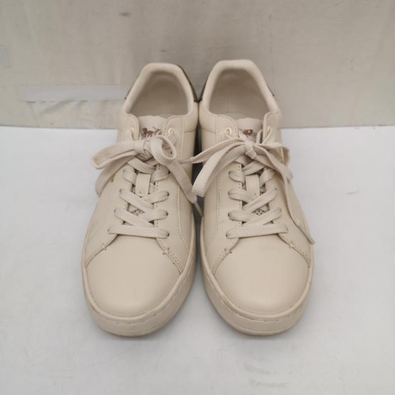 コーチ COACH スニーカー スニーカー CLIP LEATHER LOWTOP スニーカー ローカット シグネチャー G4966 24.0cm 白 / ホワイト / white レディース USED 古着 中古 50166994