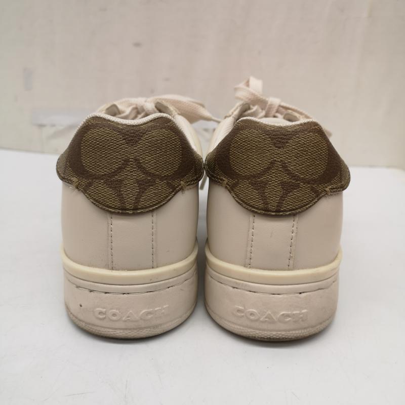 コーチ COACH スニーカー スニーカー CLIP LEATHER LOWTOP スニーカー ローカット シグネチャー G4966 24.0cm 白 / ホワイト / white レディース USED 古着 中古 50166994