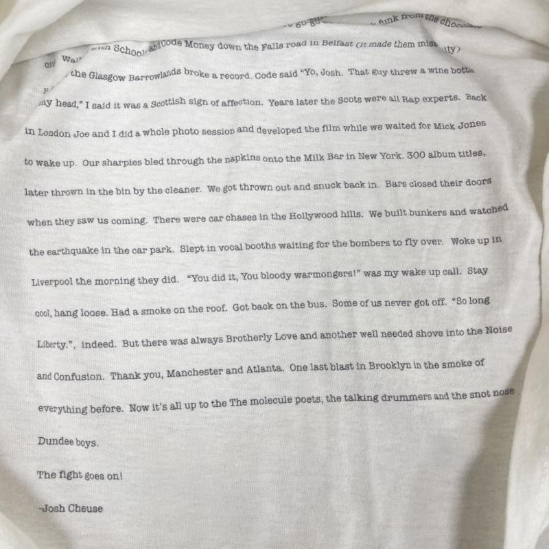 ステューシー STUSSY Tシャツ 半袖 00s Josh Cheuse コラボ Big Audio Dynamite フォト プリント Tシャツ M 白 / ホワイト / white メンズ USED 古着 中古 50166995