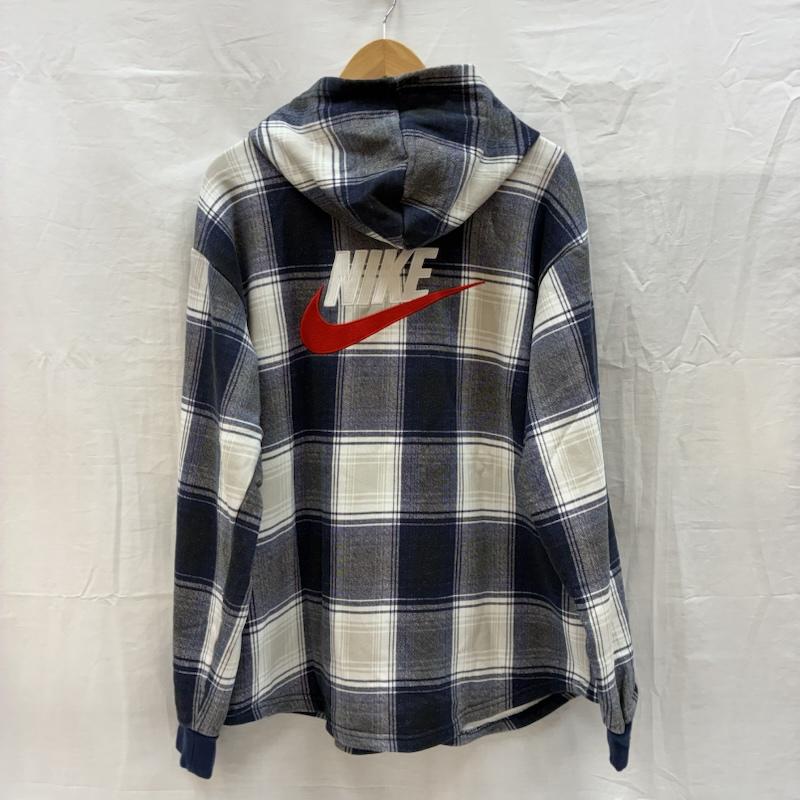 シュプリーム Supreme パーカー 半袖 NIKE 18AW Plaid Hooded Sweatshirt ナイキ チェック フーデッド シャツ パーカー L メンズ USED 古着 中古 50167006