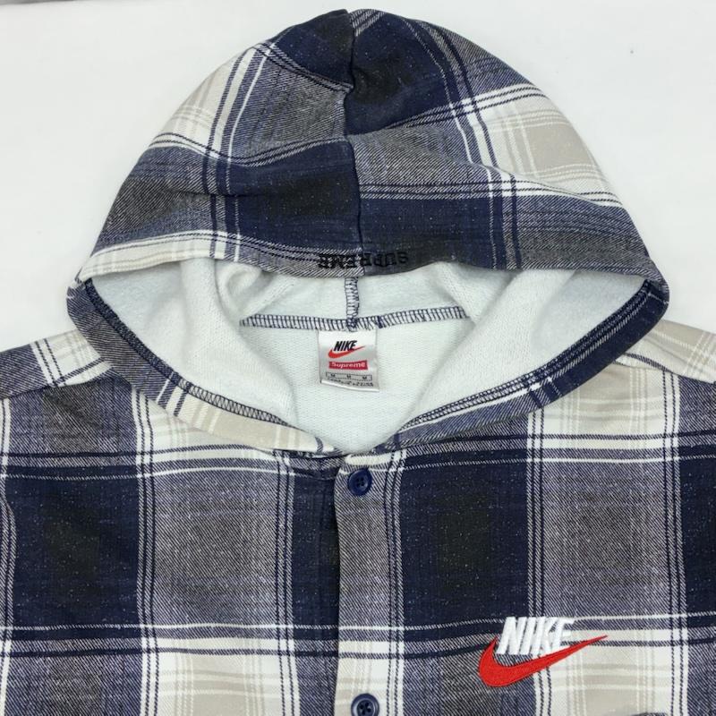 シュプリーム Supreme パーカー 半袖 NIKE 18AW Plaid Hooded Sweatshirt ナイキ チェック フーデッド シャツ パーカー L メンズ USED 古着 中古 50167006
