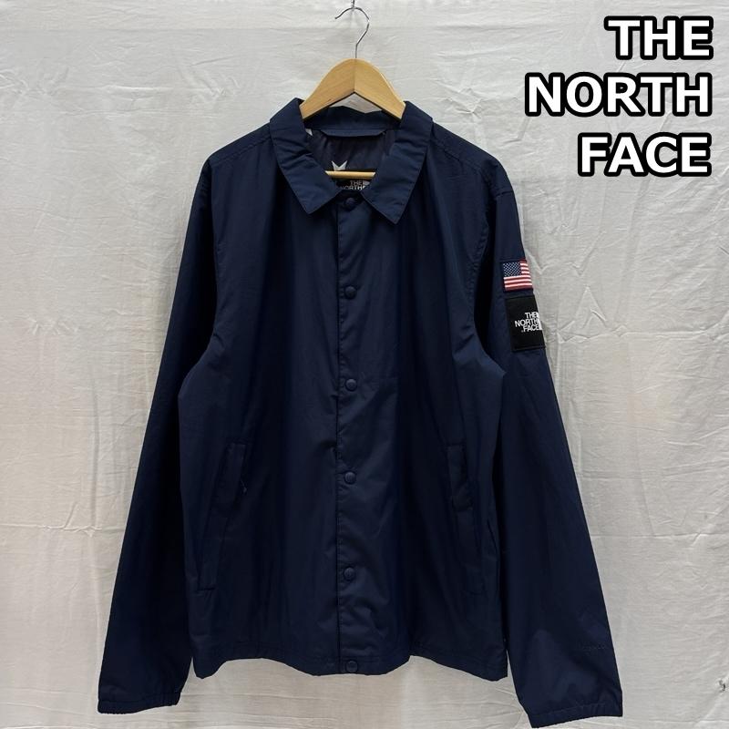 ザノースフェイス THE NORTH FACE ジャケット、上着 ジャンパー、ブルゾン LEGACY STARTS HERE 星条旗 スクエアロゴ ナイロン コーチ ジャケット L 紺 / ネイビー / navy メンズ USED 古着 中古 50167013