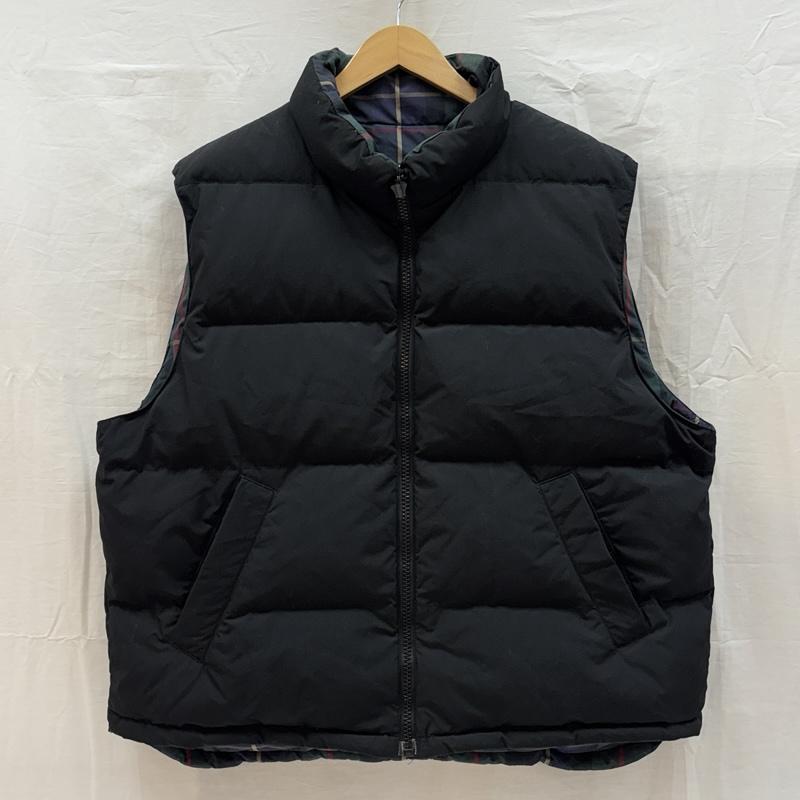 エディーバウアー Eddie Bauer ジャケット、上着 ダウンベスト 90年代 ビンテージ リバーシブル ダウン ベスト ジャケット チェック 無地 90s VINTAGE L 無地 X チェック メンズ USED 古着 中古 50167018