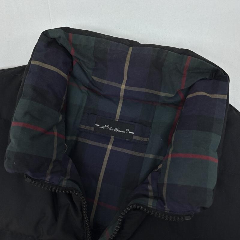 エディーバウアー Eddie Bauer ジャケット、上着 ダウンベスト 90年代 ビンテージ リバーシブル ダウン ベスト ジャケット チェック 無地 90s VINTAGE L 無地 X チェック メンズ USED 古着 中古 50167018