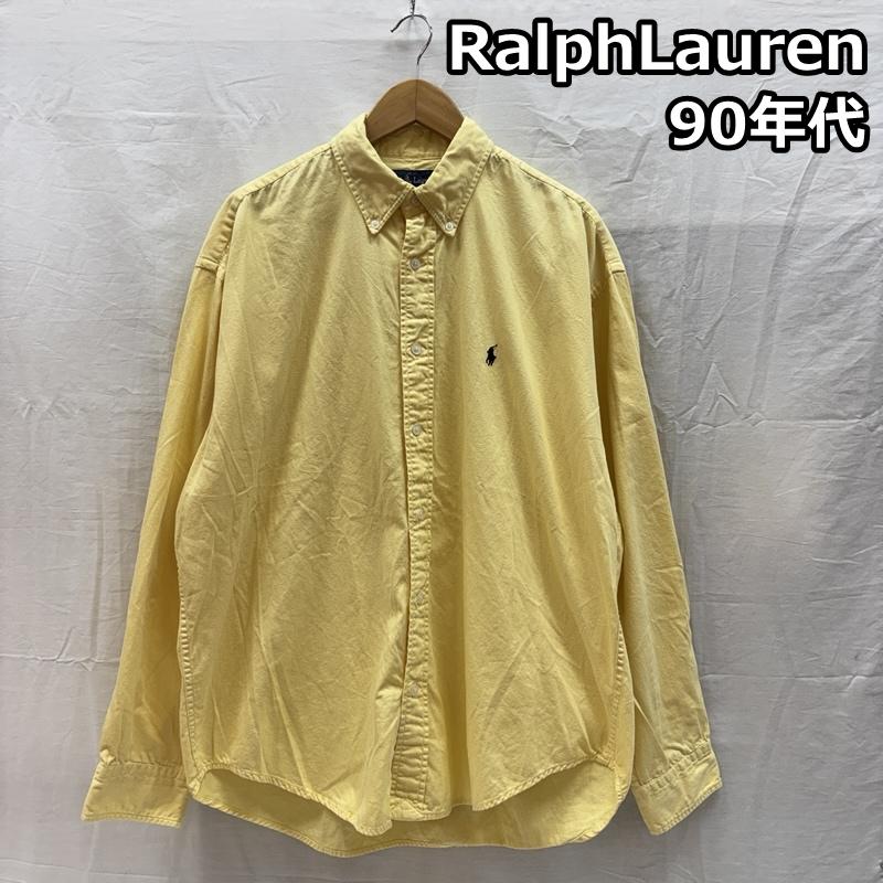 ラルフローレン RALPHLAUREN シャツ、ブラウス 長袖 90年代 ビンテージ BLAKE インド製 ボタンダウン 長袖 シャツ 90s VINTAGE XXL 黄 / イエロー / yellow メンズ USED 古着 中古 50167022