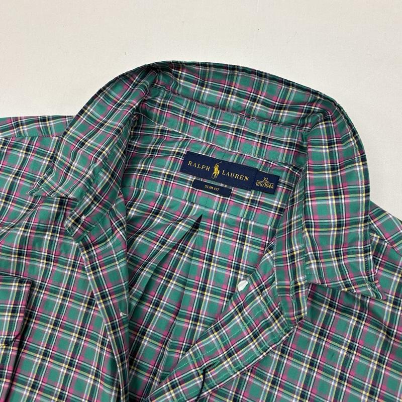 ラルフローレン RALPHLAUREN シャツ、ブラウス 長袖 SLIM FIT スリムフィット タータンチェック ボタンダウン 長袖 シャツ XL チェック メンズ USED 古着 中古 50167023