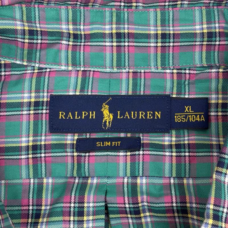 ラルフローレン RALPHLAUREN シャツ、ブラウス 長袖 SLIM FIT スリムフィット タータンチェック ボタンダウン 長袖 シャツ XL チェック メンズ USED 古着 中古 50167023