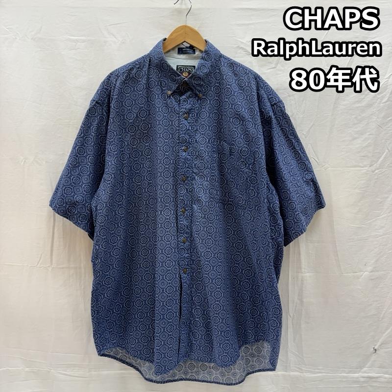 チャップスラルフローレン CHAPSRALPHLAUREN シャツ、ブラウス 半袖 80年代 ビンテージ スリランカ製 総柄 ボタンダウン 半袖 シャツ 80s VINATGE XL 総柄 メンズ USED 古着 中古 50167024