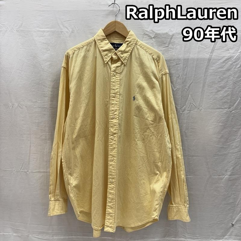ラルフローレン RALPHLAUREN シャツ、ブラウス 長袖 90年代 ビンテージ モーリシャス製 ボタンダウン 長袖 シャツ 90s VINTAGE L 黄 / イエロー / yellow メンズ USED 古着 中古 50167027