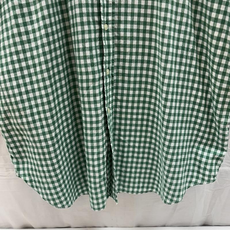ラルフローレン RALPHLAUREN シャツ、ブラウス 半袖 CLASSIC FIT インド製 ギンガムチェック ボタンダウン 半袖 シャツ - チェック 白 / ホワイト / white X 緑 / グリーン / green メンズ USED 古着 中古 50167028
