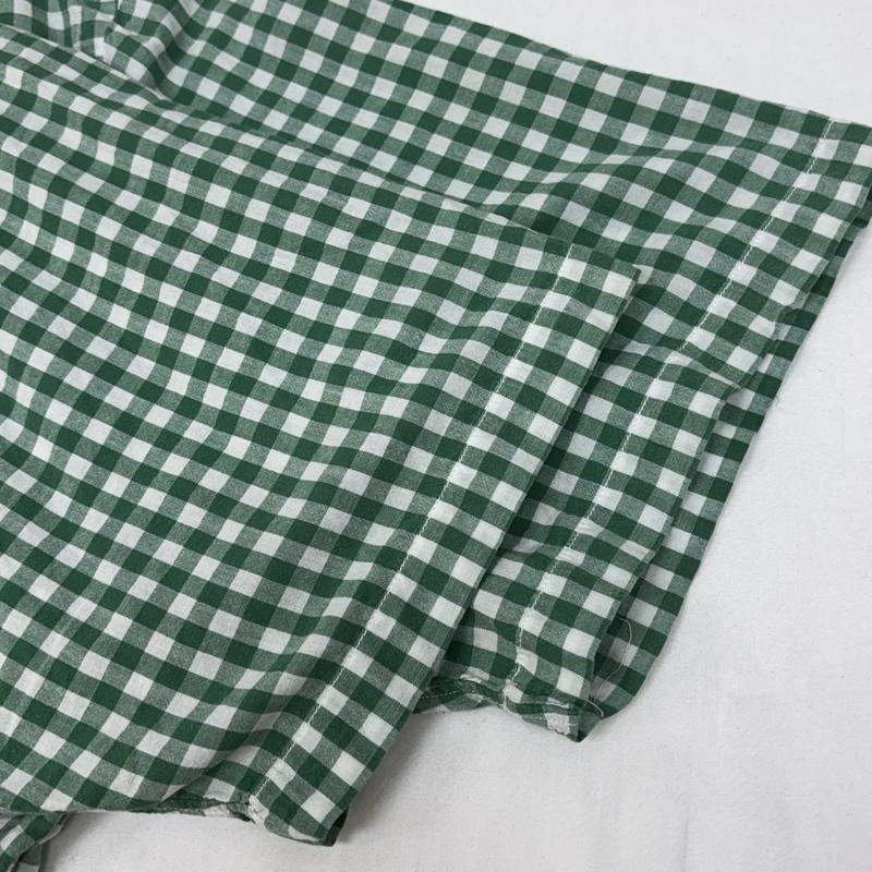ラルフローレン RALPHLAUREN シャツ、ブラウス 半袖 CLASSIC FIT インド製 ギンガムチェック ボタンダウン 半袖 シャツ - チェック 白 / ホワイト / white X 緑 / グリーン / green メンズ USED 古着 中古 50167028