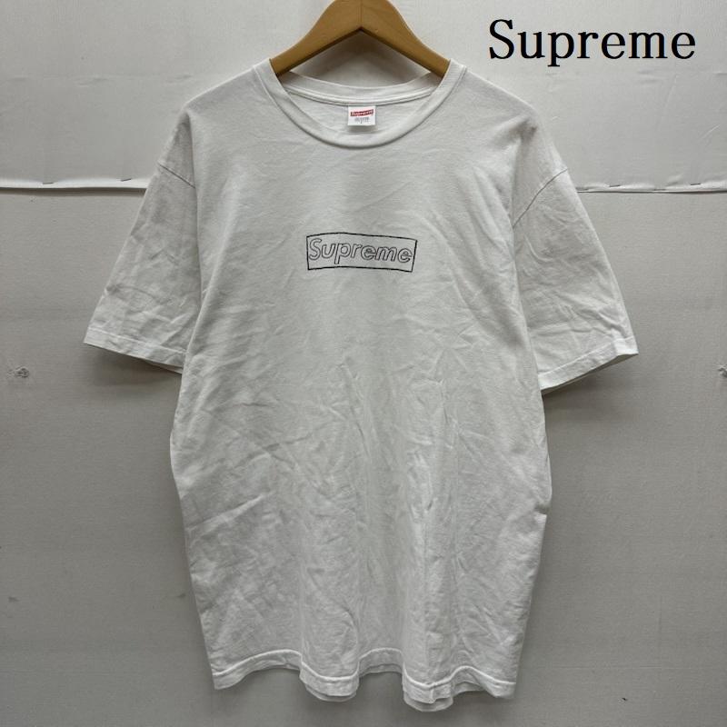 シュプリーム Supreme Tシャツ 半袖 21SS KAWS Chalk Logo Tee BOX ロゴ プリント Tシャツ L 白 / ホワイト / white メンズ USED 古着 中古 50167029