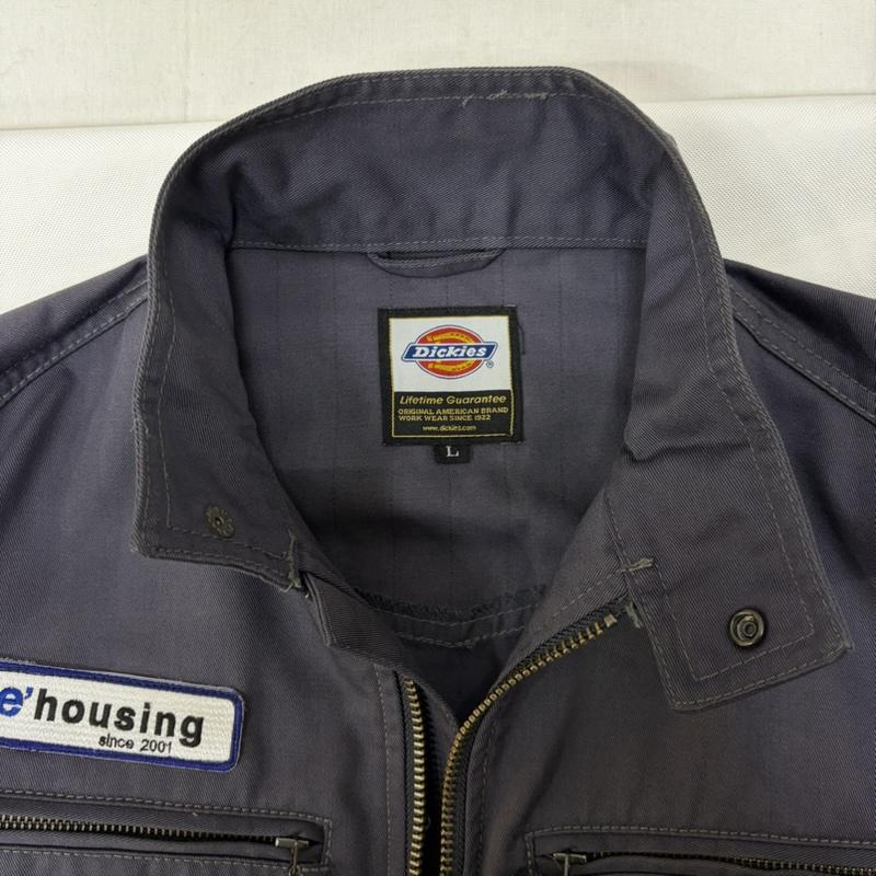 ディッキーズ Dickies ジャケット、上着 ジャンパー、ブルゾン ブルゾン ワッペン ワークジャケット L 無地 X ロゴ、文字 ダークグレー / ダークグレー / メンズ USED 古着 中古 50167031
