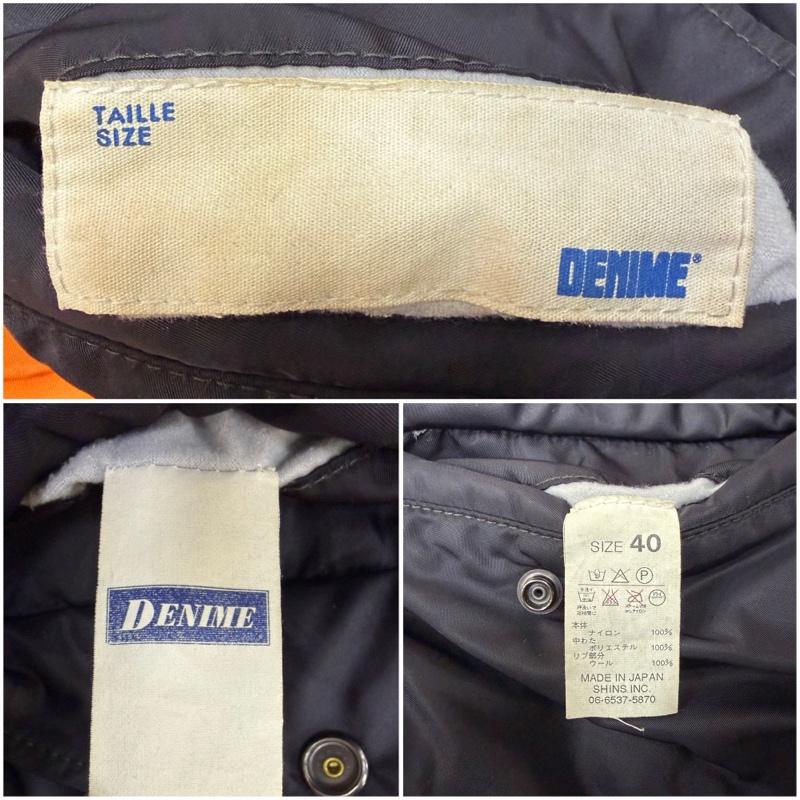 ドゥニーム Denime ジャケット、上着 フライトジャケット 旧タグ MA-1 フライトジャケット リバーシブル ririZIP ダブルジッパー SHINS 40 無地 黒 / ブラック / black X 橙 / オレンジ / orange メンズ USED 古着 中古 50167037