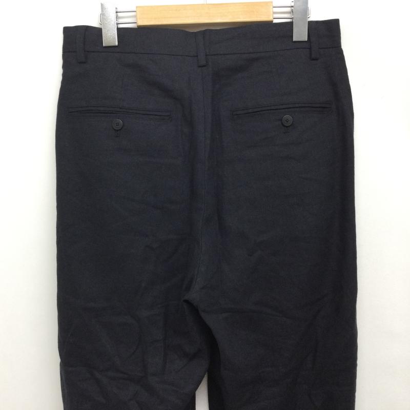 ノーティカ NAUTICA パンツ スラックス 261-1441 レーヨン✕麻 インツータック テーパードパンツ 裾W仕上げ 内側ドーローコード付 M 無地 紺 / ネイビー / navy メンズ USED 古着 中古 50167039